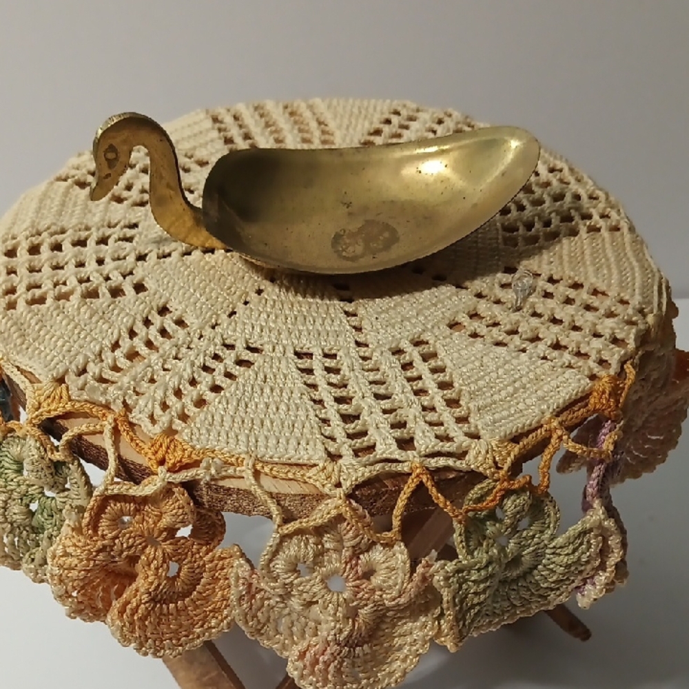 Vintage Brass Swan Dish